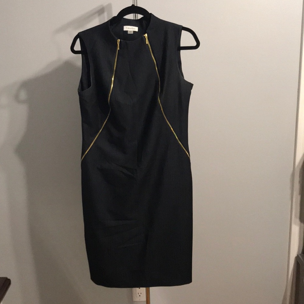 ⬇️CALVIN KLEIN SLEEVELESS BLUE JEAN LOOK DRESS